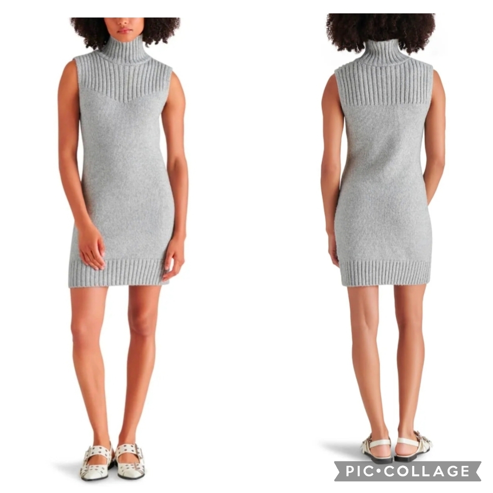 Steve Madden Light Gray Sleeveless Mini Dress size L